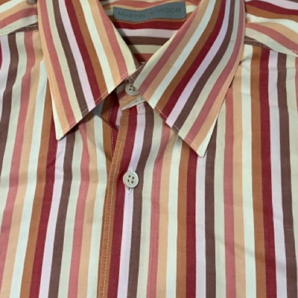 Martin Gordon Red and Pink Hued Stripped Shirt - Picture 1 of 7